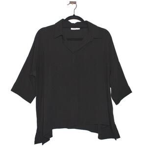 Black Button Down Blouse Size Large